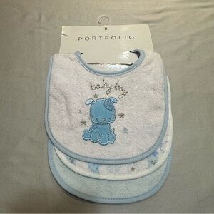 Portfolio - NWT - Baby Bib Set - Blue and White